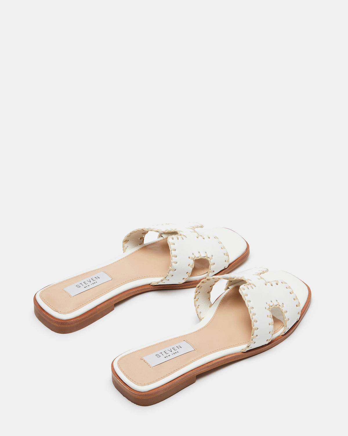 HADYN Woven White Leather Sandal | Women's Designer Sandals | Steve Madden