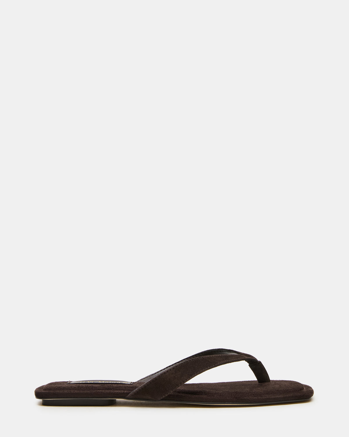 TRELLA Brown Suede Square-Toe Thong Women's Sandal | Steve Madden