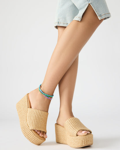 JETTY Raffia Platform Wedge Women's Sandal | Steve Madden
