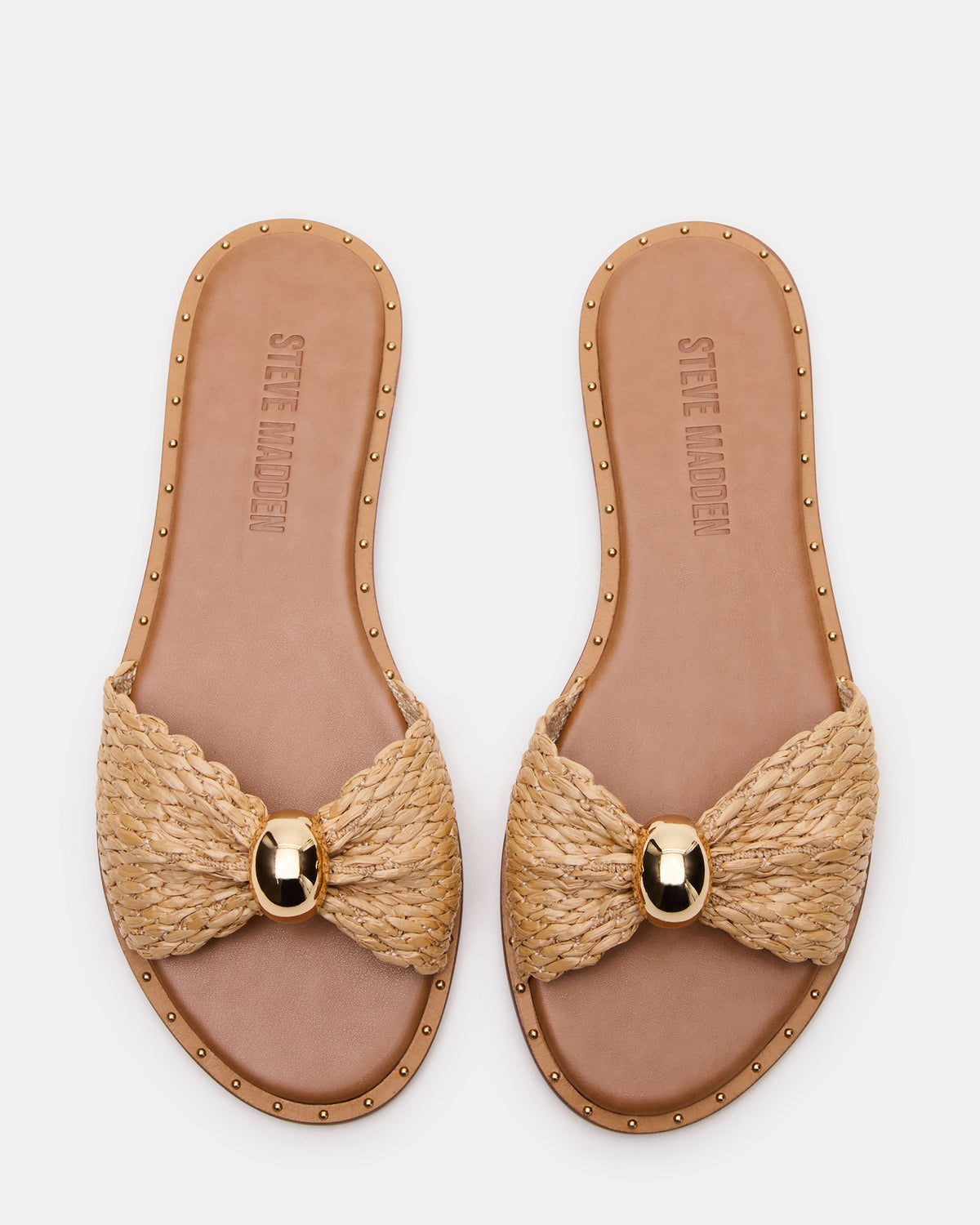DIPSY Natural Raffia Slide Rounded Toe Women's Sandal | Steve Madden