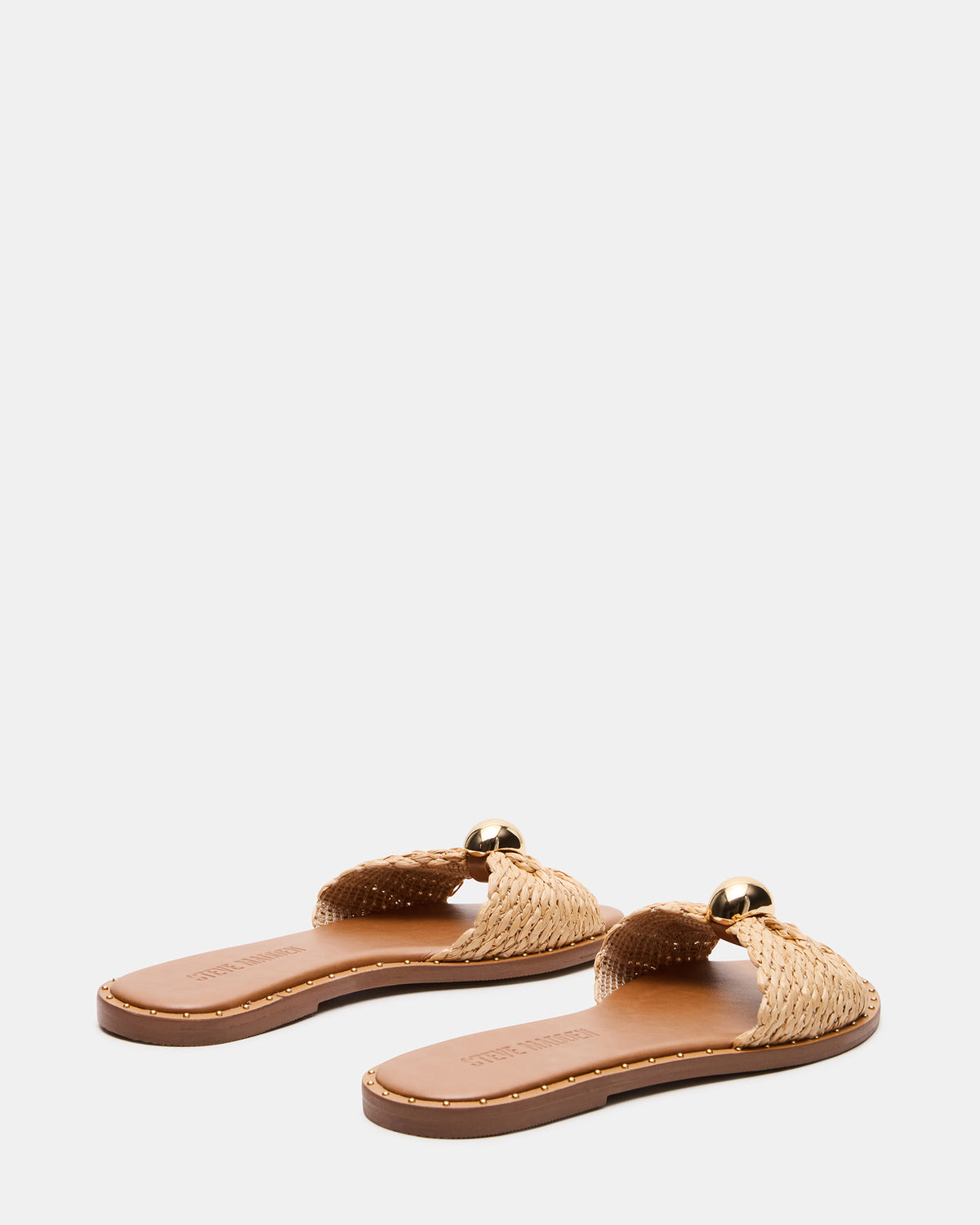 DIPSY Natural Raffia Slide Rounded Toe Women's Sandal | Steve Madden