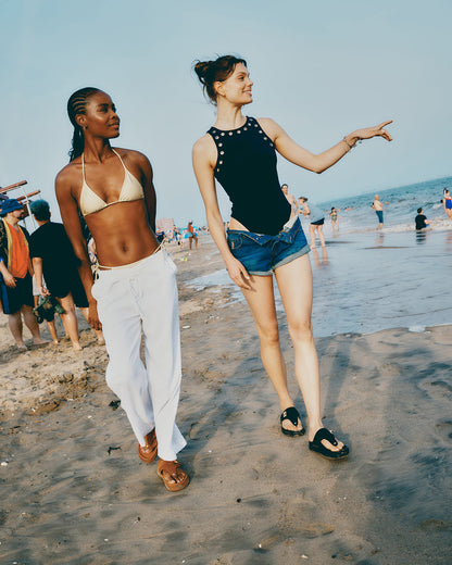 THONA Chestnut Suede Women's Flatform Thong Sandal | Steve Madden