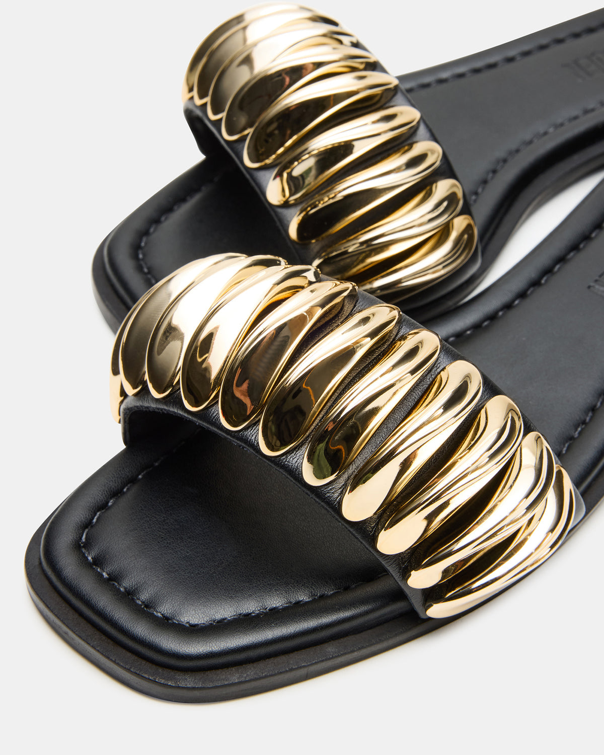 TETRIS Black Square-Toe Slide Women's Sandal | Steve Madden