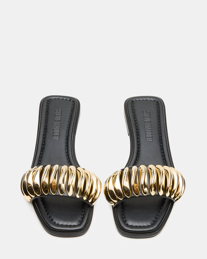 TETRIS Black Square-Toe Slide Women's Sandal | Steve Madden