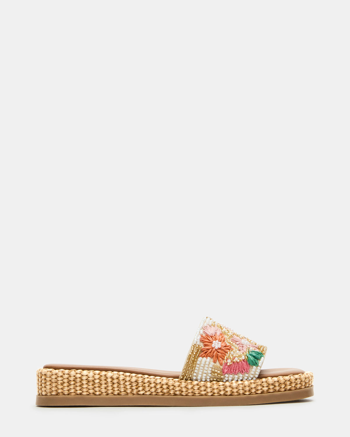 BOARDWALK Floral Multi Women's Raffia Slides | Steve Madden