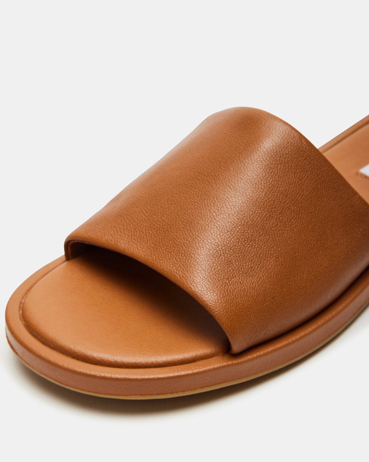 KAYA Brown Leather Slide Sandal | Women's Sandals | Steve Madden