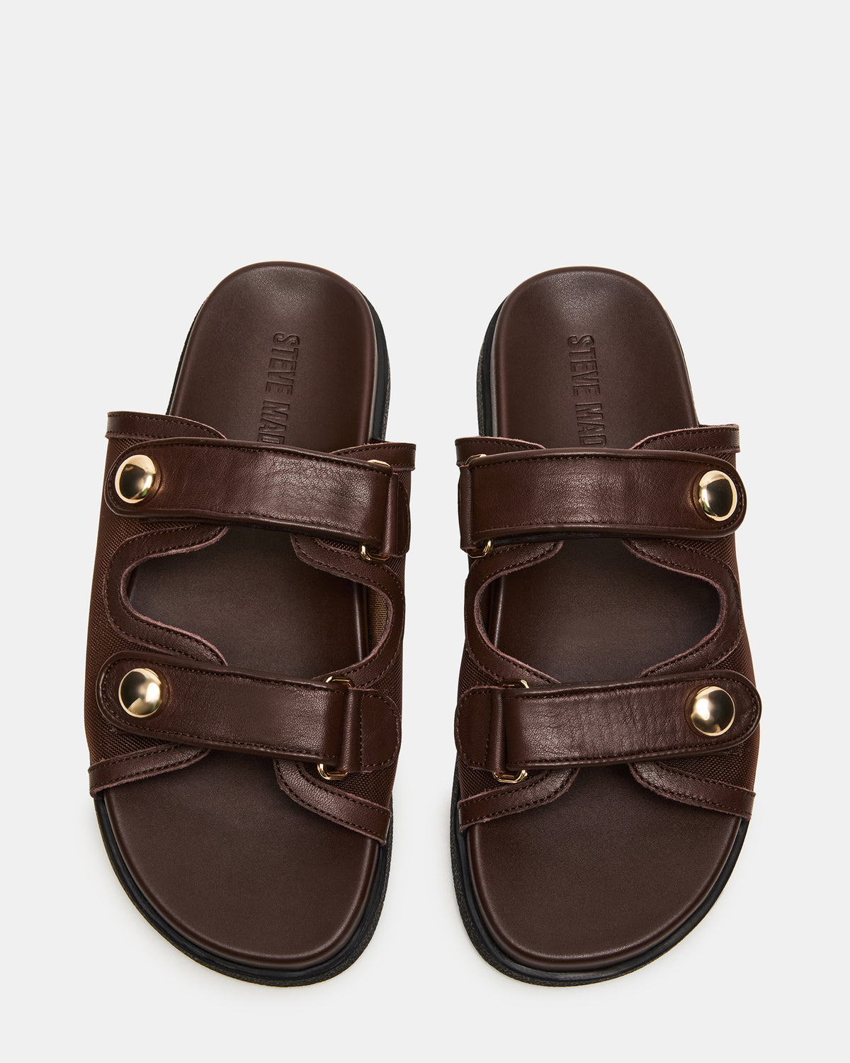 ATHENS Brown Mesh Slide Footbed Flatform Women's Sandal | Steve Madden
