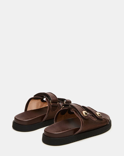 ATHENS Brown Mesh Slide Footbed Flatform Women's Sandal | Steve Madden