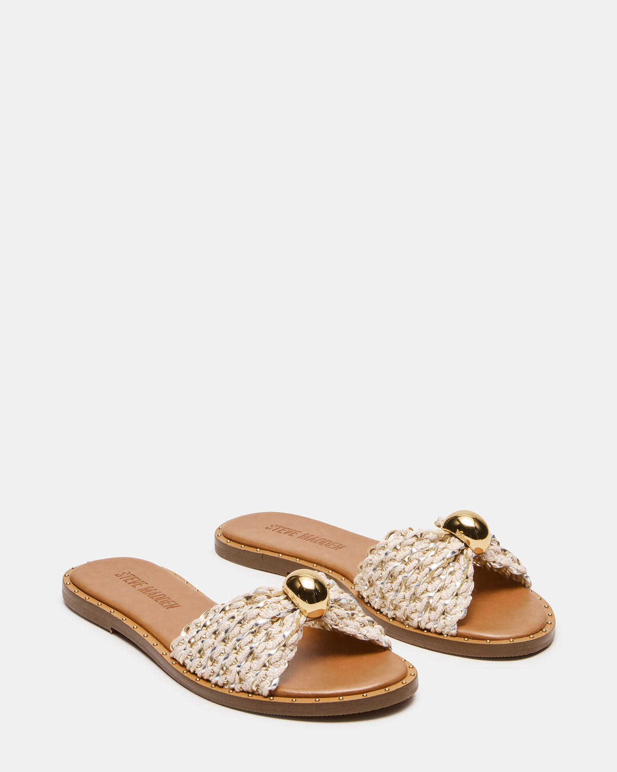 DIPSY Metallic Multi Slide Rounded Toe Women's Sandal | Steve Madden