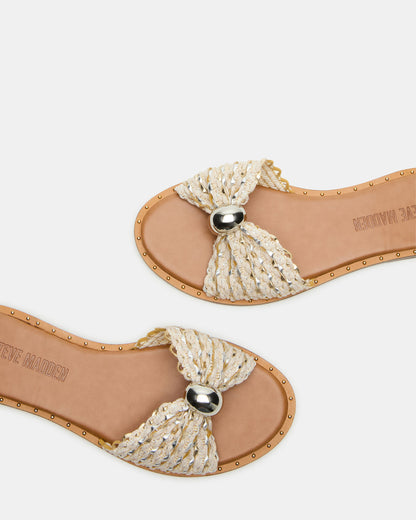 DIPSY Metallic Multi Slide Rounded Toe Women's Sandal | Steve Madden