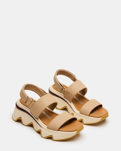 LOCHAN Natural Platform Flatform Strappy Women's Sandal | Steve Madden