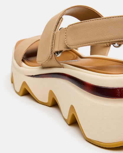 LOCHAN Natural Platform Flatform Strappy Women's Sandal | Steve Madden