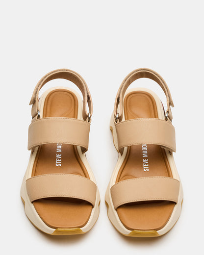 LOCHAN Natural Platform Flatform Strappy Women's Sandal | Steve Madden