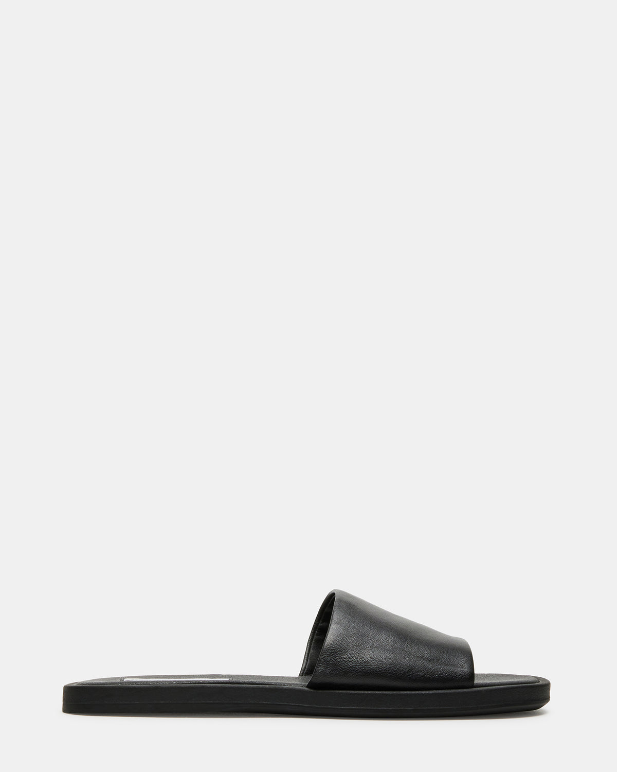 KAYA Black Leather Slide Sandal | Women's Sandals | Steve Madden