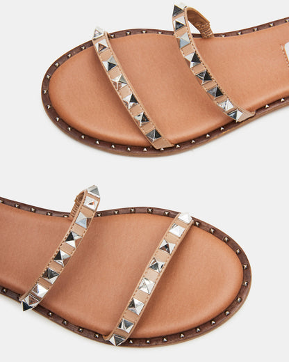 TRAVEL Tan Women's Studded Strappy Sandal | Steve Madden
