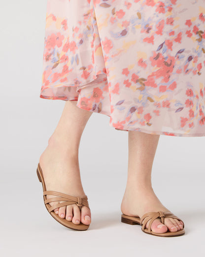 CALISSI Natural Leather Strappy Women's Slide Sandal | Steve Madden