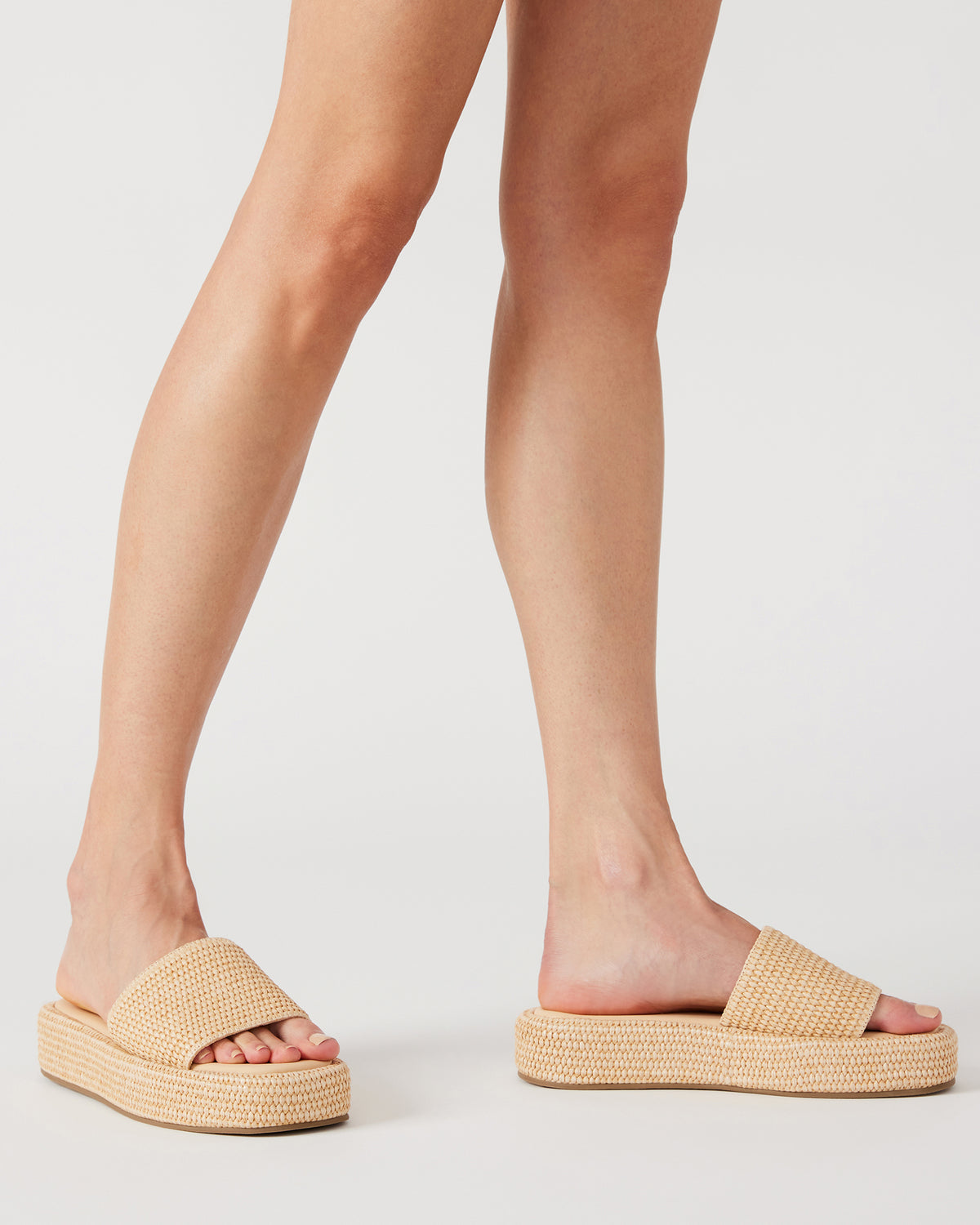 BEACHY Natural Platform Slide Women's Sandal | Steve Madden