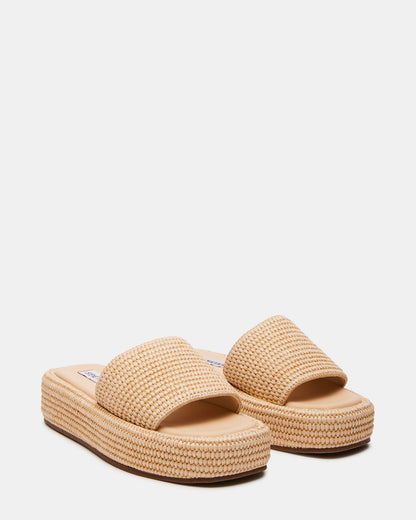 BEACHY Natural Platform Slide Women's Sandal | Steve Madden