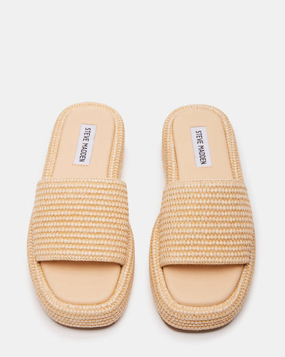 BEACHY Natural Platform Slide Women's Sandal | Steve Madden
