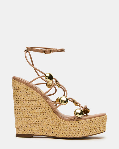 OAKLIE Natural Platform Strappy Wedge Women's Sandal | Steve Madden