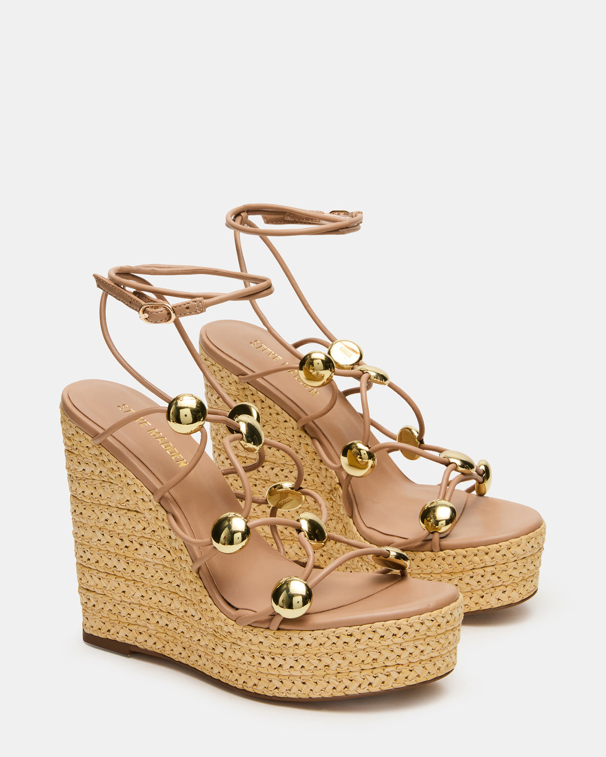 OAKLIE Natural Platform Strappy Wedge Women's Sandal | Steve Madden