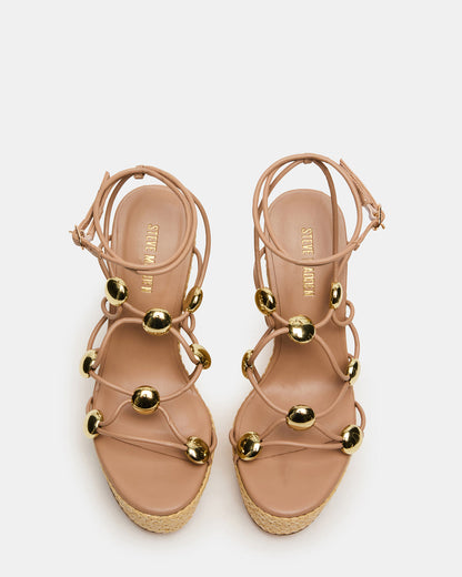 OAKLIE Natural Platform Strappy Wedge Women's Sandal | Steve Madden