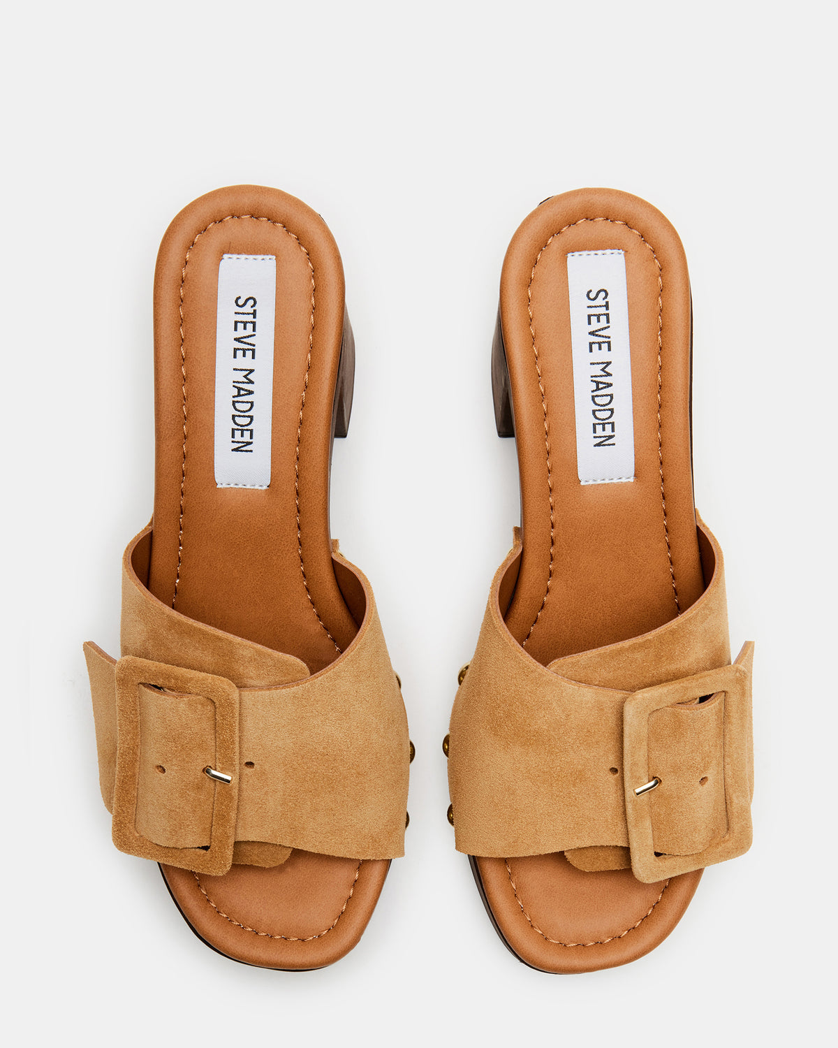 MARLENA Sand Suede Women's Wood Bottom Mule Platform Heel | Steve Madden