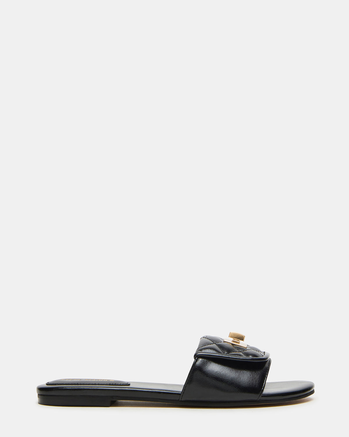 MORELAND Black Quilted Slide Women's Sandal | Steve Madden