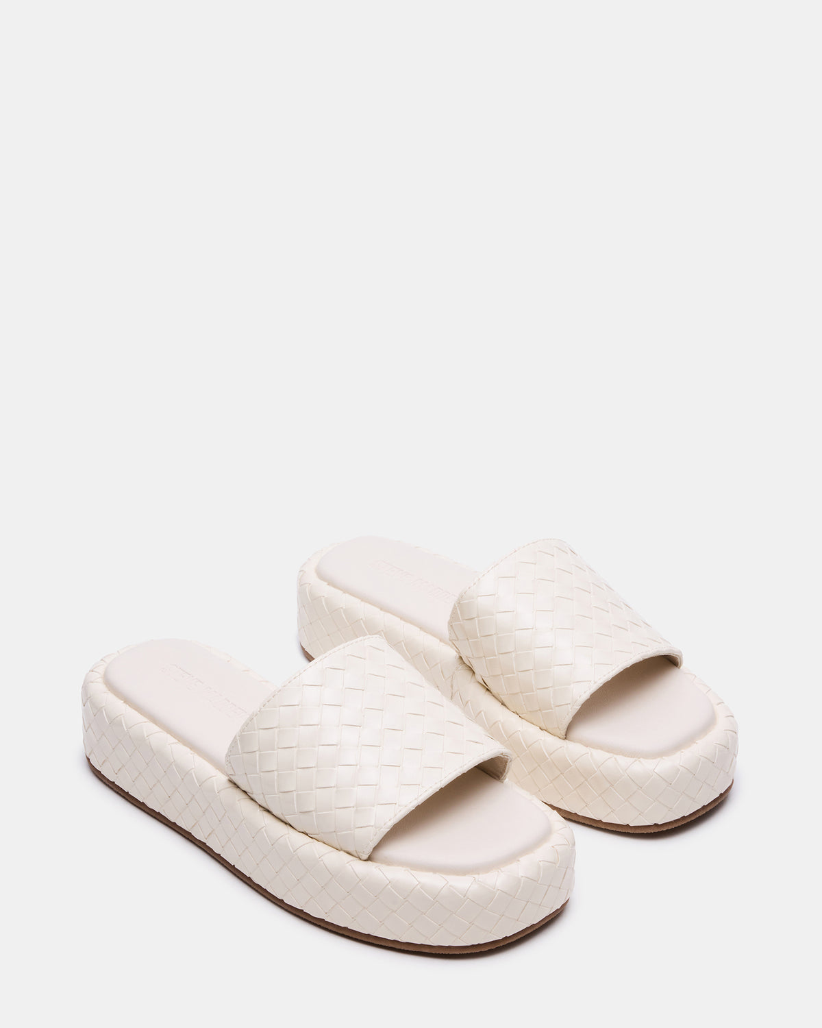 BEACHY Quilted Bone Platform Slide Women's Sandal | Steve Madden