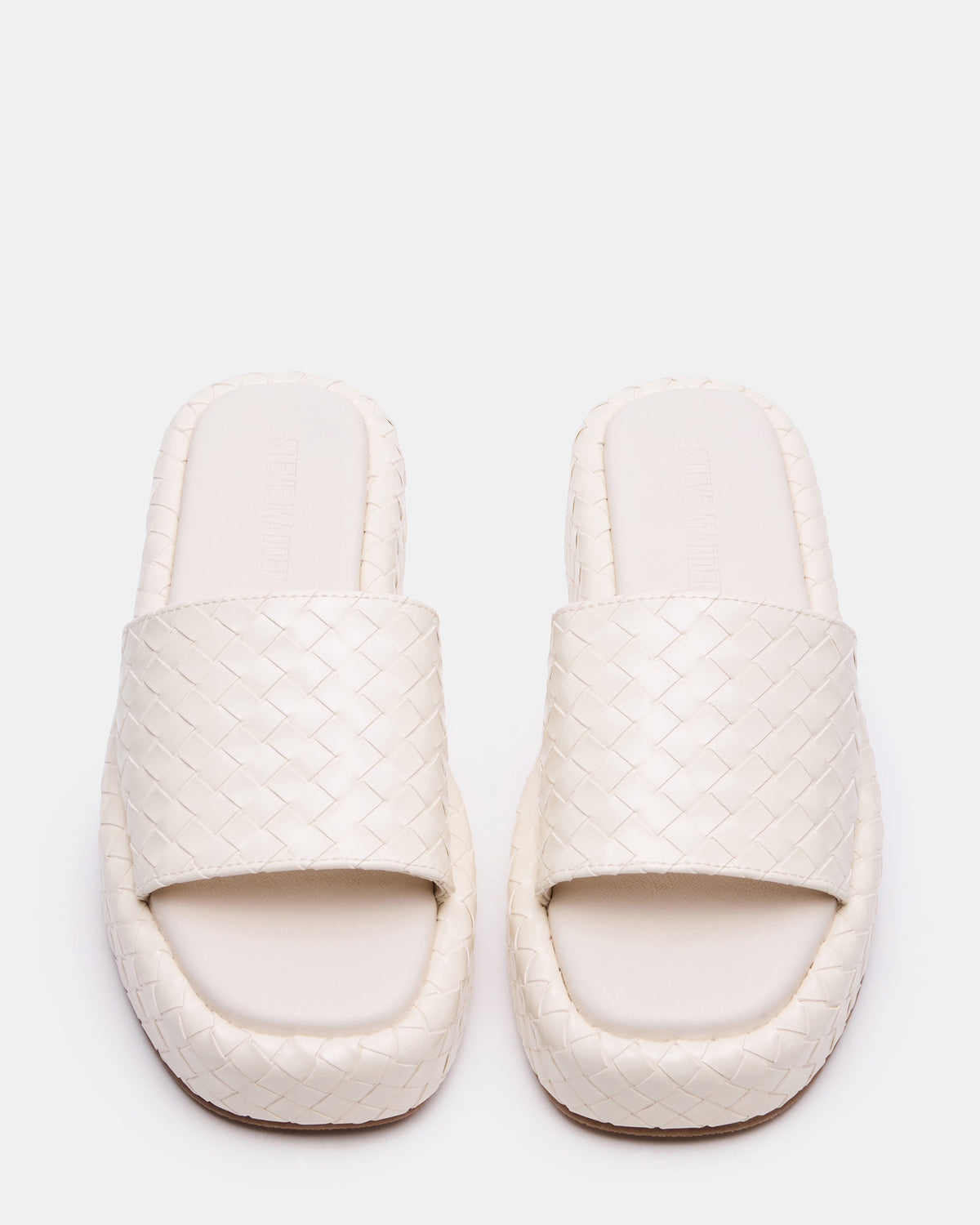 BEACHY Quilted Bone Platform Slide Women's Sandal | Steve Madden
