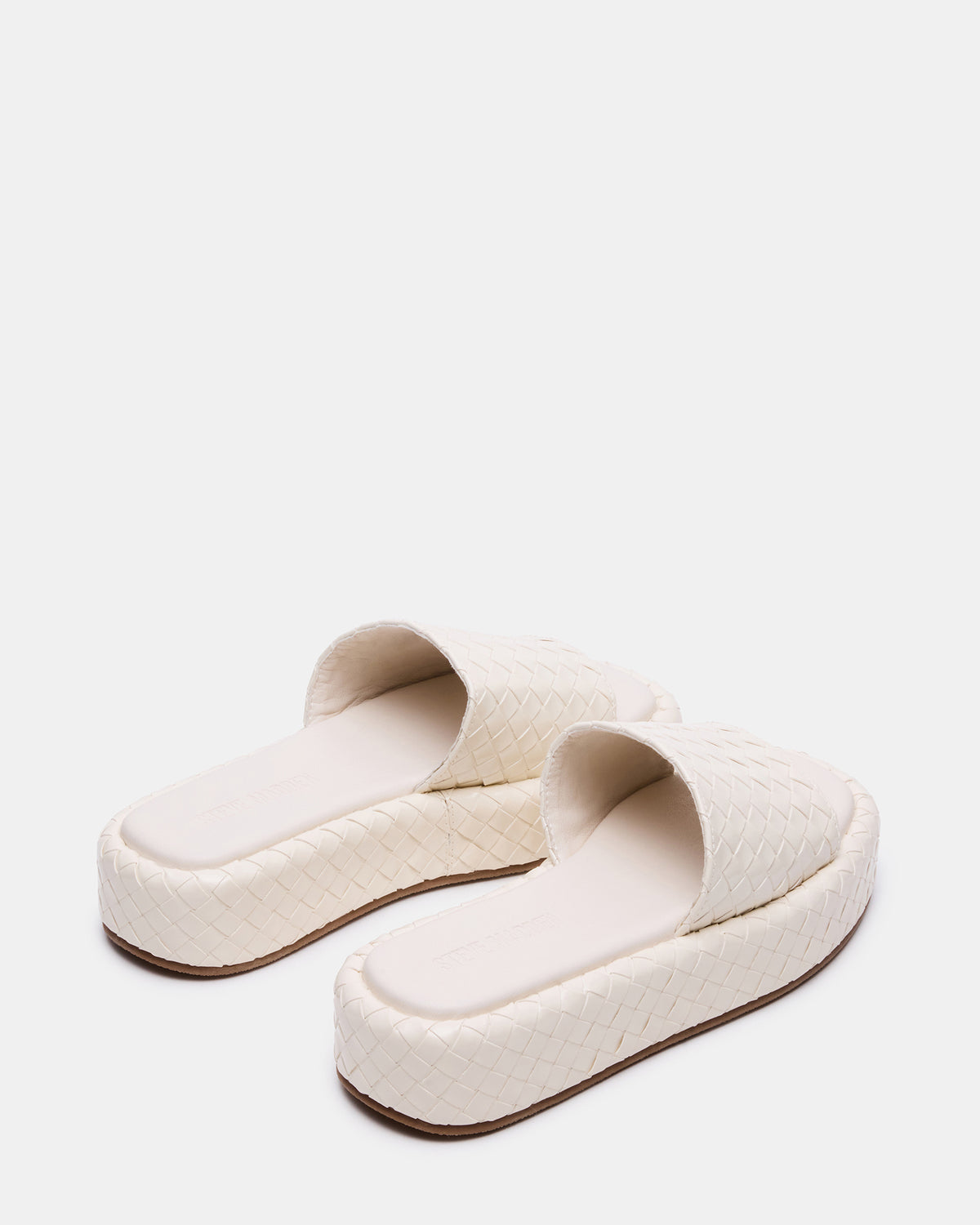 BEACHY Quilted Bone Platform Slide Women's Sandal | Steve Madden