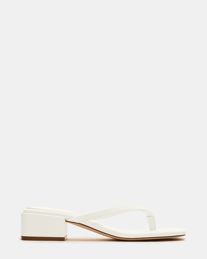 CARIBBEAN White Square-Toe Mule Thong Women's Sandal | Steve Madden