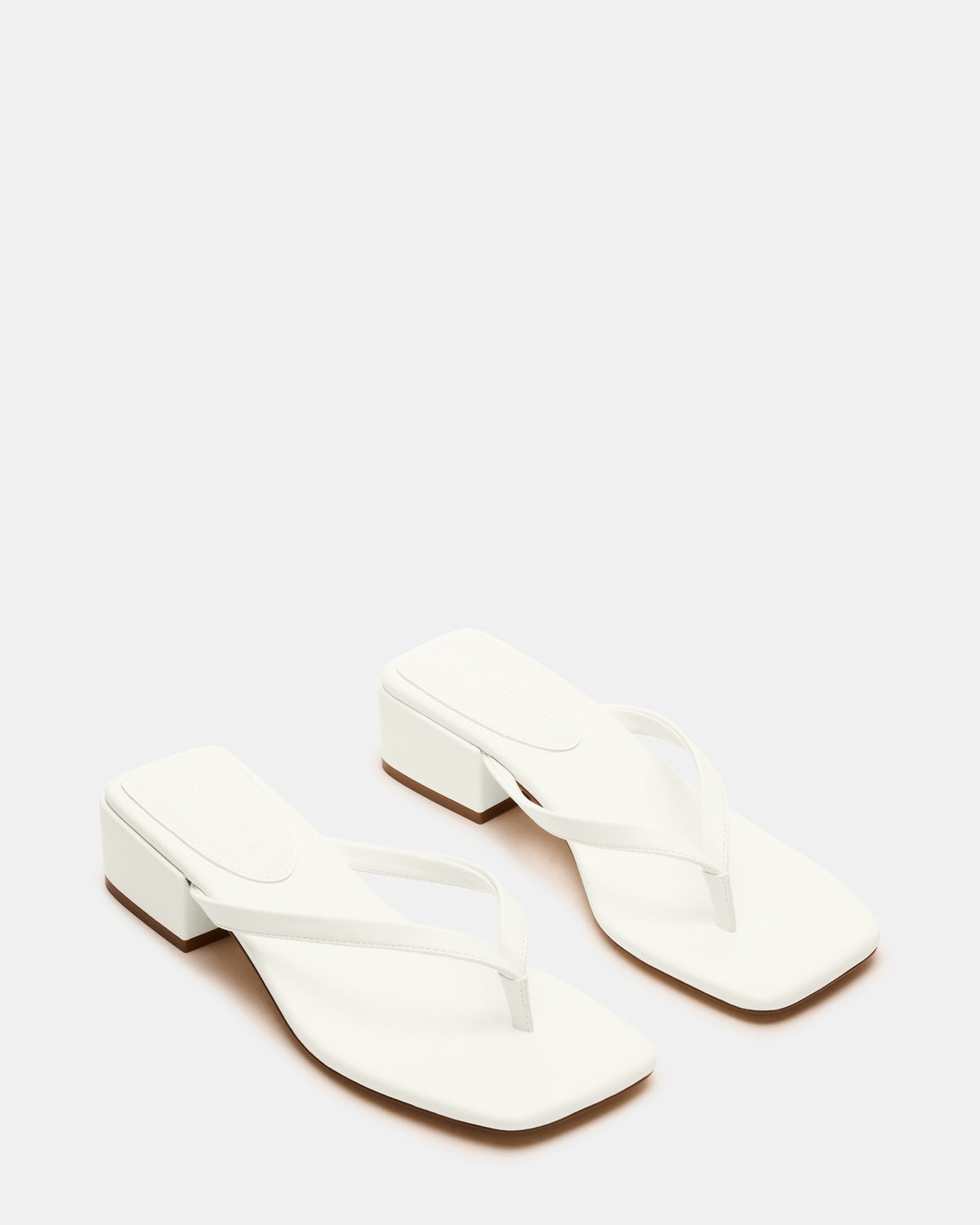 CARIBBEAN White Square-Toe Mule Thong Women's Sandal | Steve Madden