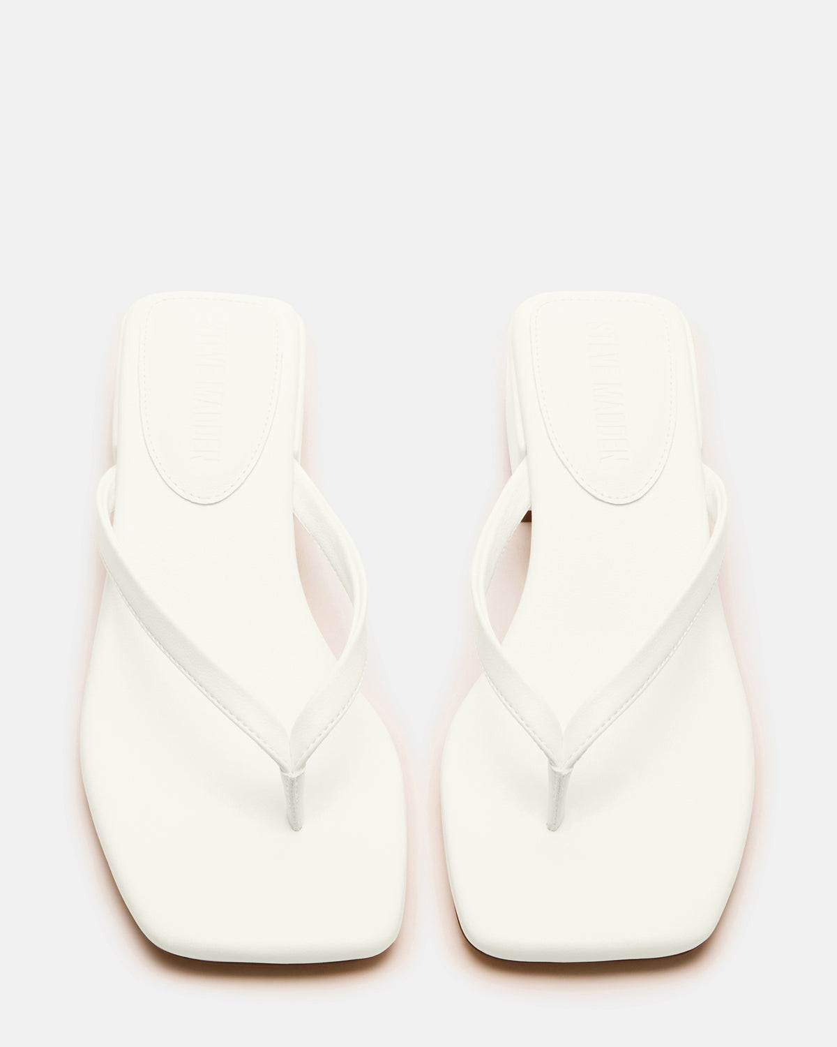 CARIBBEAN White Square-Toe Mule Thong Women's Sandal | Steve Madden