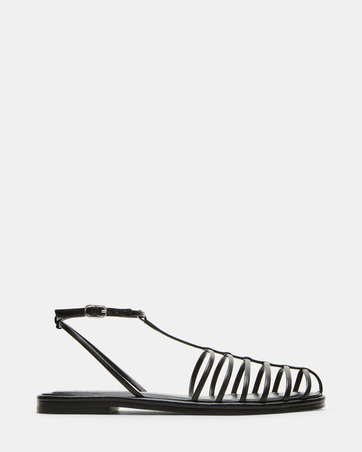 MARIN Black Flat Strappy Fisherman Women's Sandal | Steve Madden