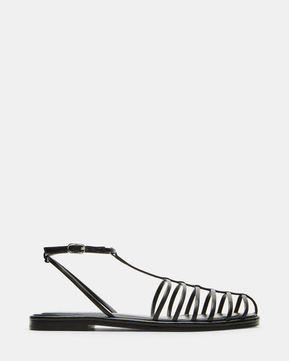 MARIN Black Flat Strappy Fisherman Women's Sandal | Steve Madden
