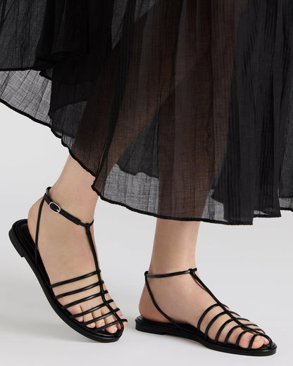 MARIN Black Flat Strappy Fisherman Women's Sandal | Steve Madden