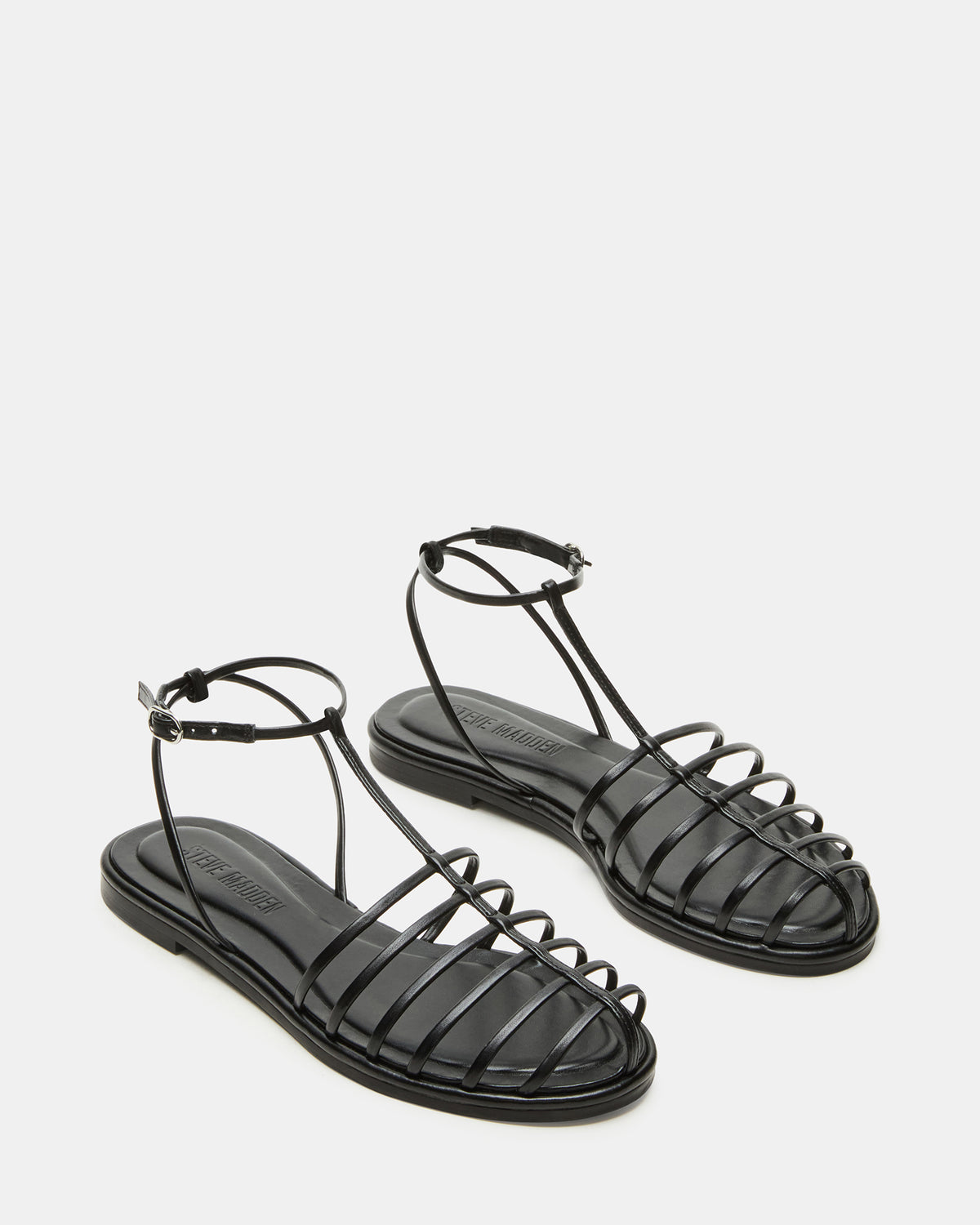 MARIN Black Flat Strappy Fisherman Women's Sandal | Steve Madden