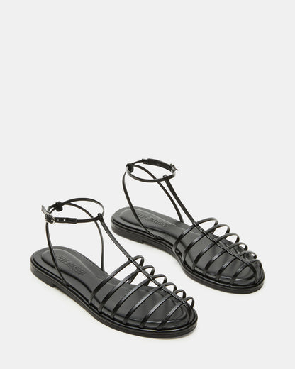 MARIN Black Flat Strappy Fisherman Women's Sandal | Steve Madden