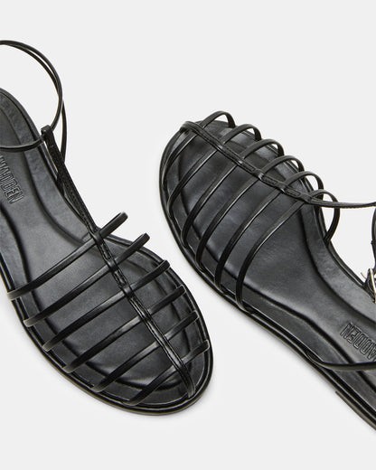 MARIN Black Flat Strappy Fisherman Women's Sandal | Steve Madden