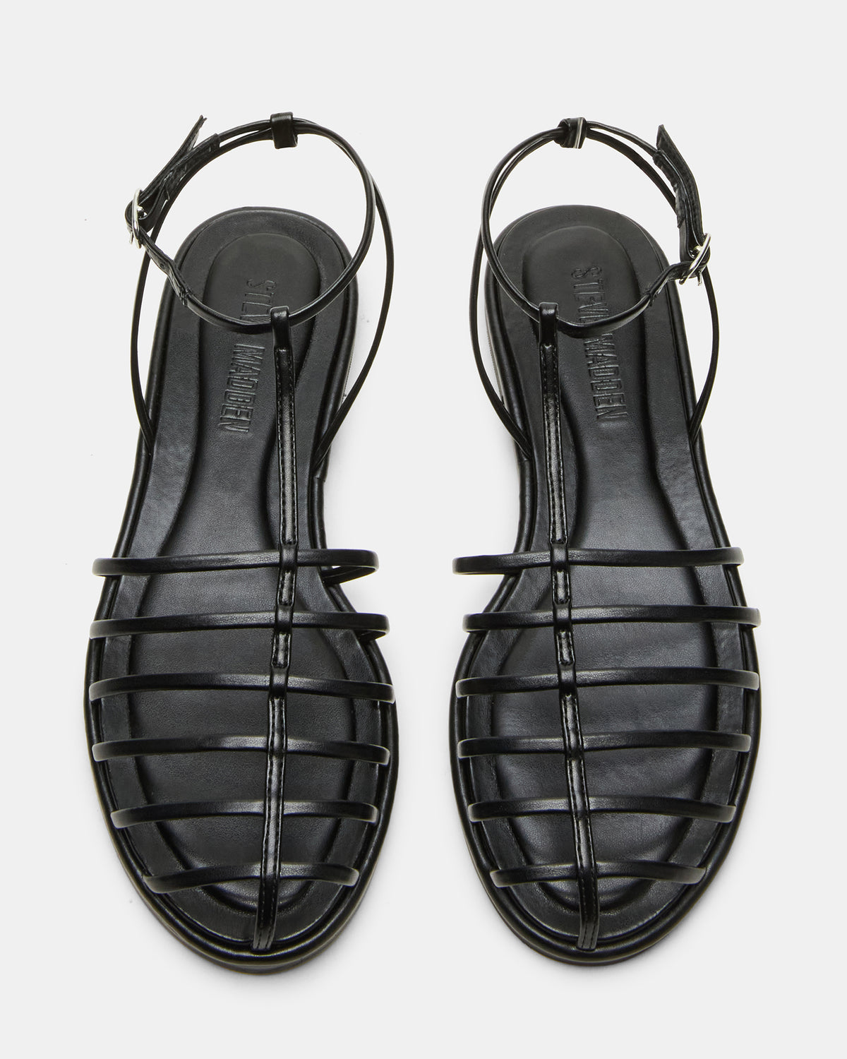 MARIN Black Flat Strappy Fisherman Women's Sandal | Steve Madden
