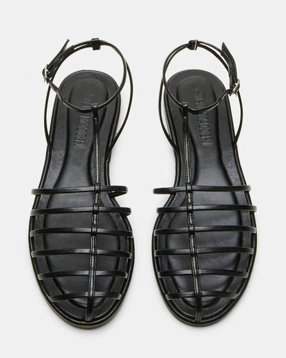 MARIN Black Flat Strappy Fisherman Women's Sandal | Steve Madden