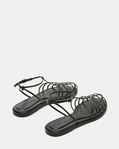 MARIN Black Flat Strappy Fisherman Women's Sandal | Steve Madden