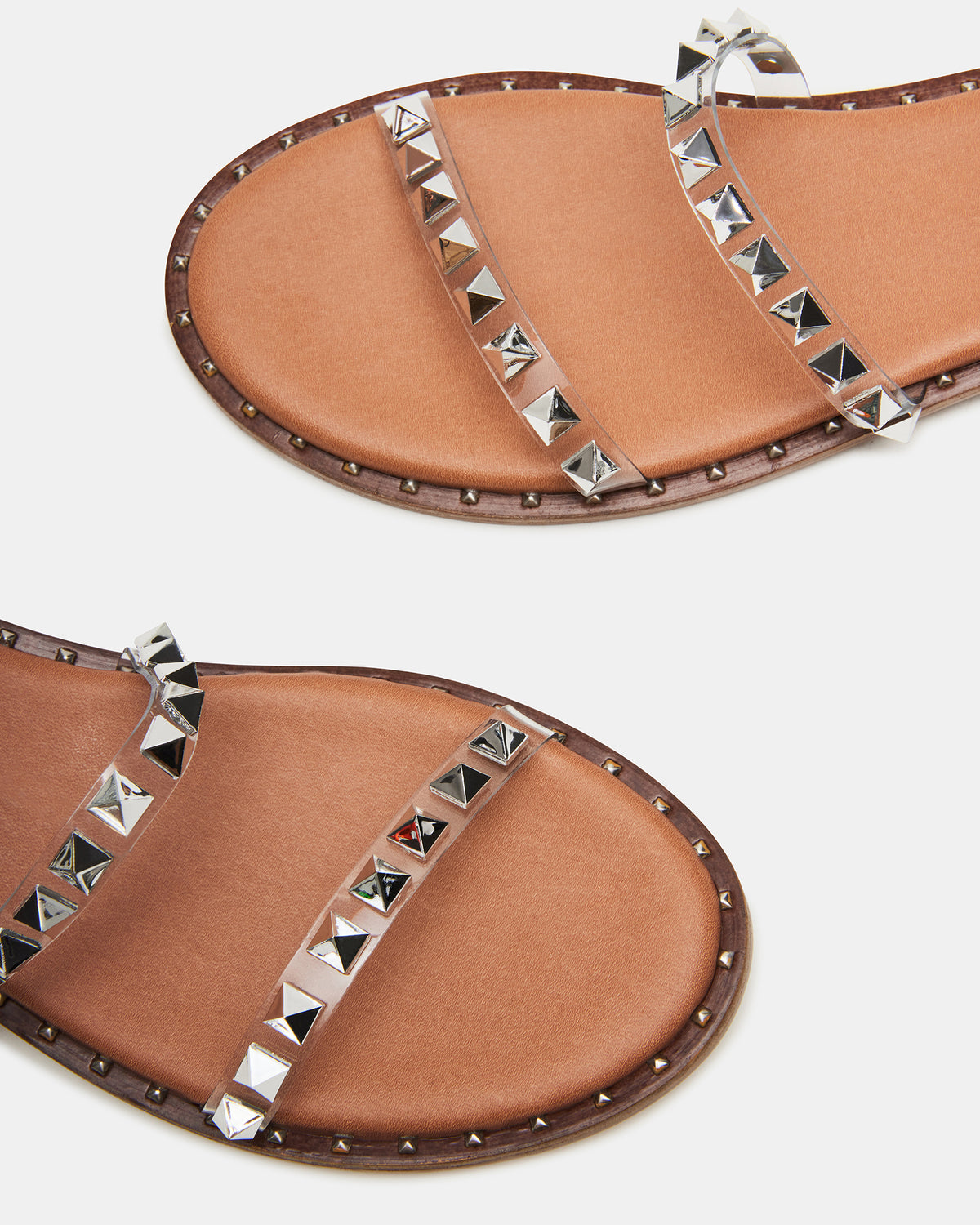 TRAVEL Clear Women's Studded Strappy Sandal | Steve Madden