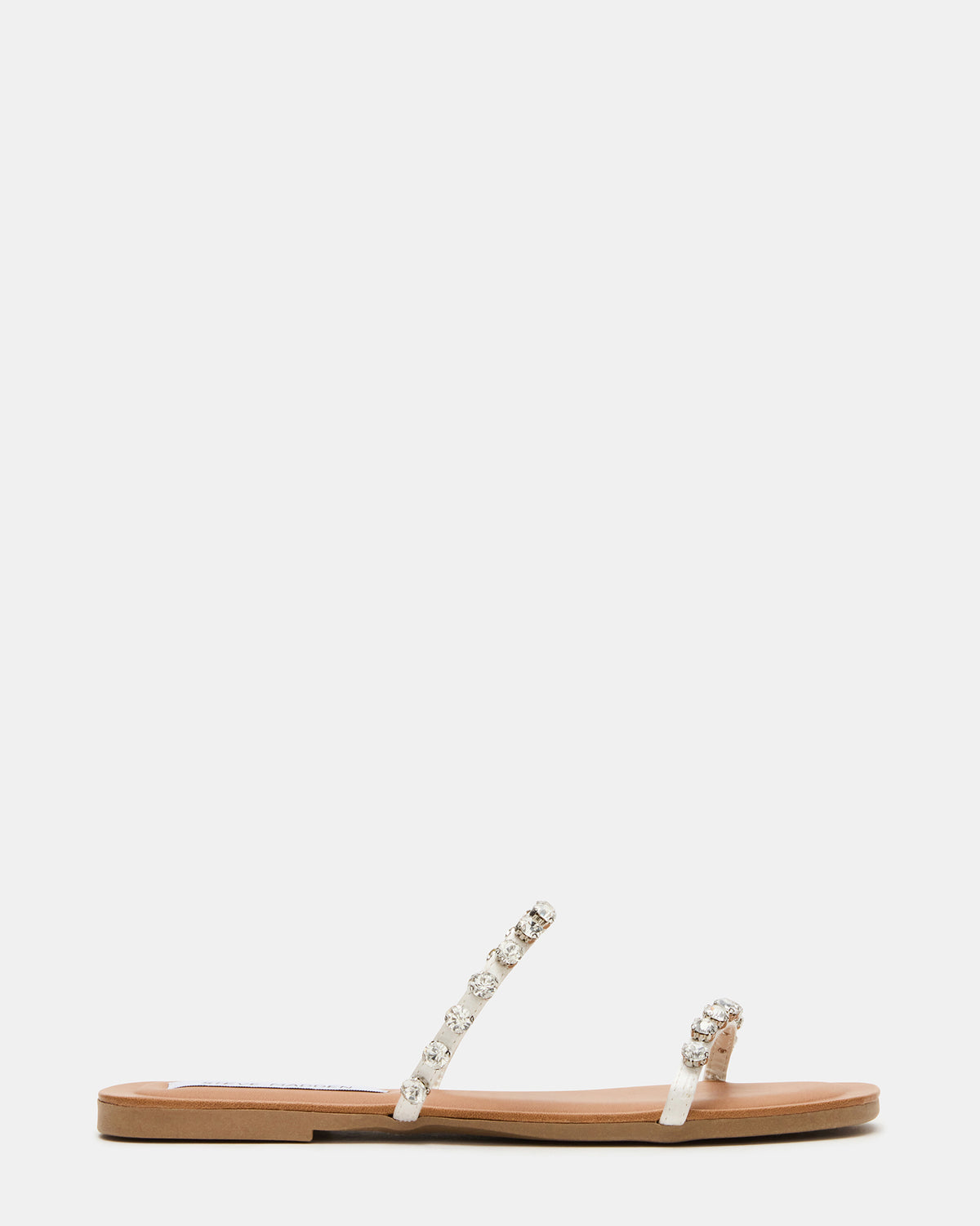 RETREAT Rhinestones Women's Strappy Square-Toe Slide Sandal | Steve Madden