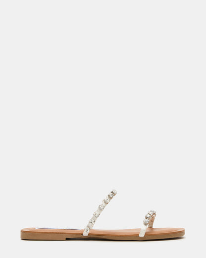 RETREAT Rhinestones Women's Strappy Square-Toe Slide Sandal | Steve Madden