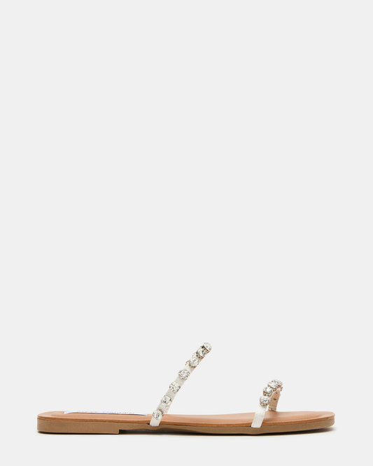 RETREAT Rhinestones Women's Strappy Square-Toe Slide Sandal | Steve Madden