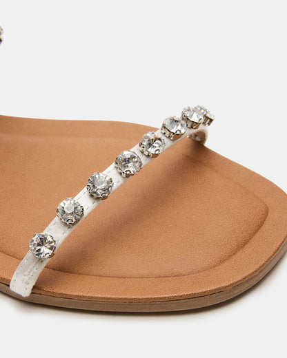 RETREAT Rhinestones Women's Strappy Square-Toe Slide Sandal | Steve Madden