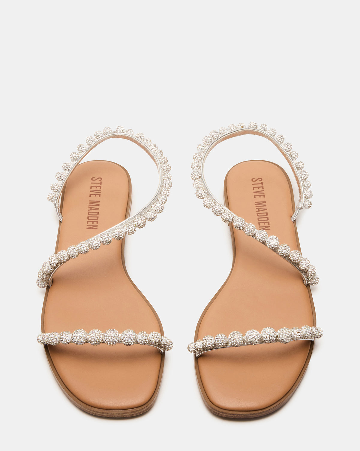 KINDRED Silver Multi Strappy Rhinestone Flat Women's Sandal | Steve Madden