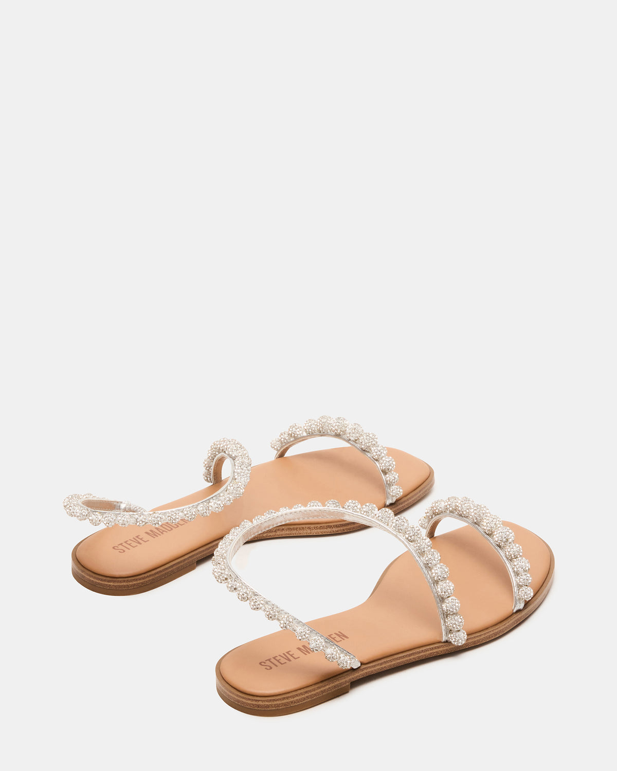 KINDRED Silver Multi Strappy Rhinestone Flat Women's Sandal | Steve Madden